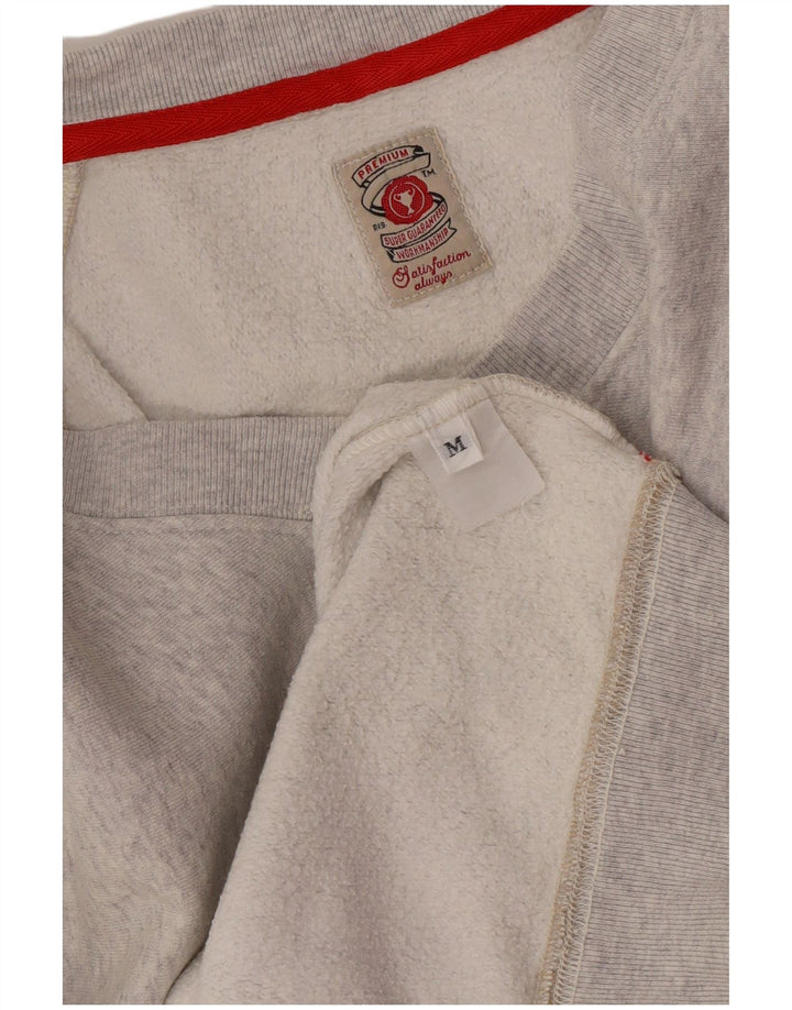 Vintage Dame Grafisk Sweatshirt Jumper UK 14 Medium Grey Flecked