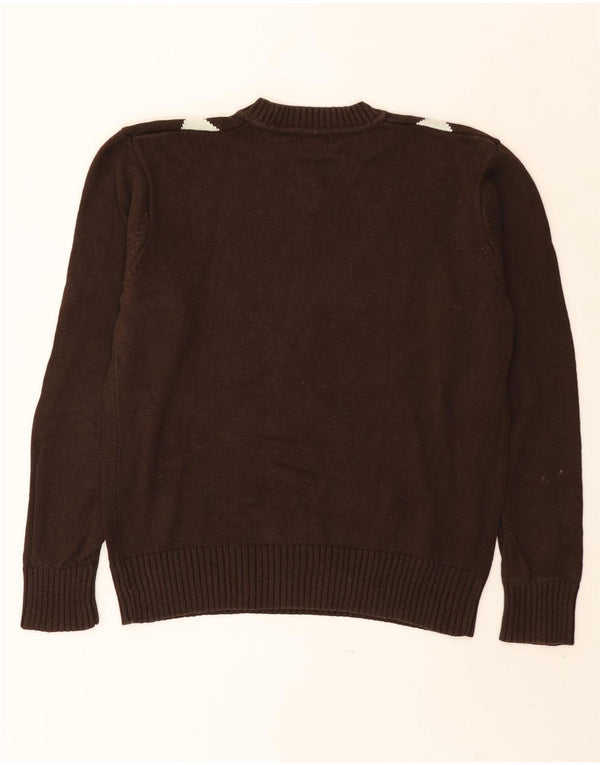 Bromfield Herre V-hals sweater XL Brun Argyle/Diamond Bomuld