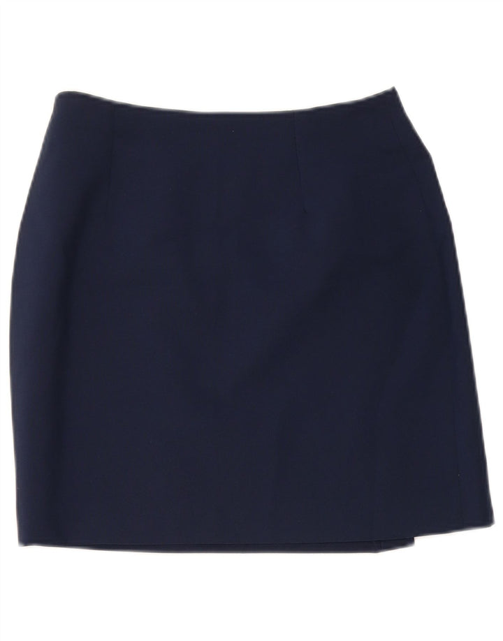 Vintage Kvinders Mini Wrap Nederdel W26 Small Navy Blue