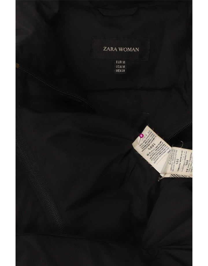 Zara Polstret Damejakke UK 14 Medium Sort Polyamid