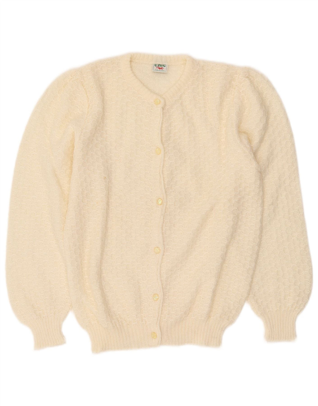 Vintage dame cardigan sweater UK 10 Small Off White