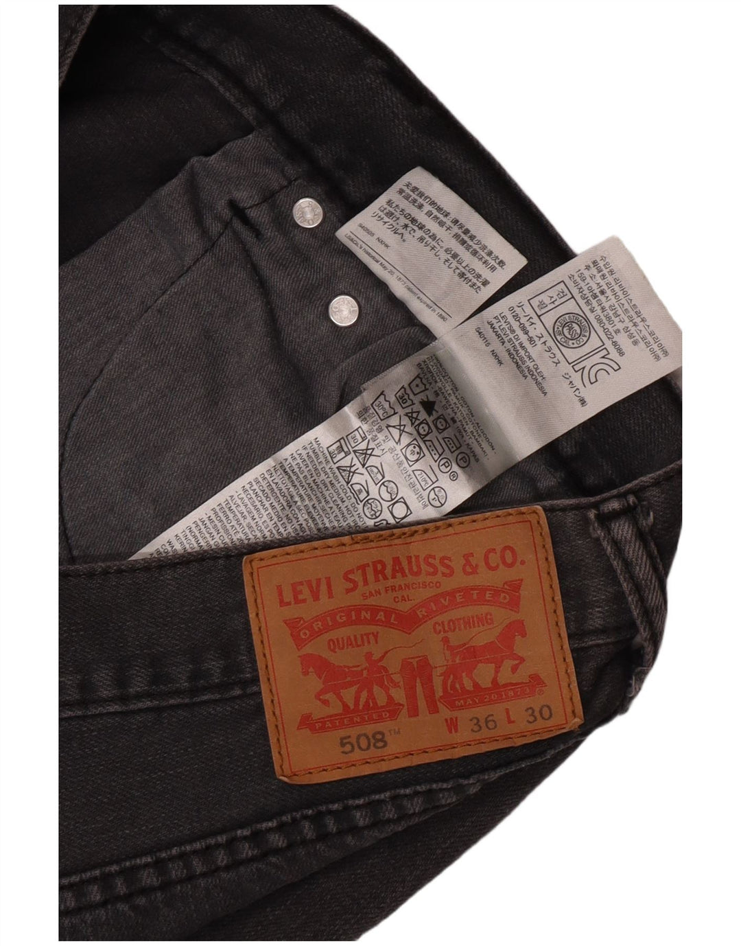 Levi's Herre 508 Straight Jeans W36 L27 Grå Bomuld