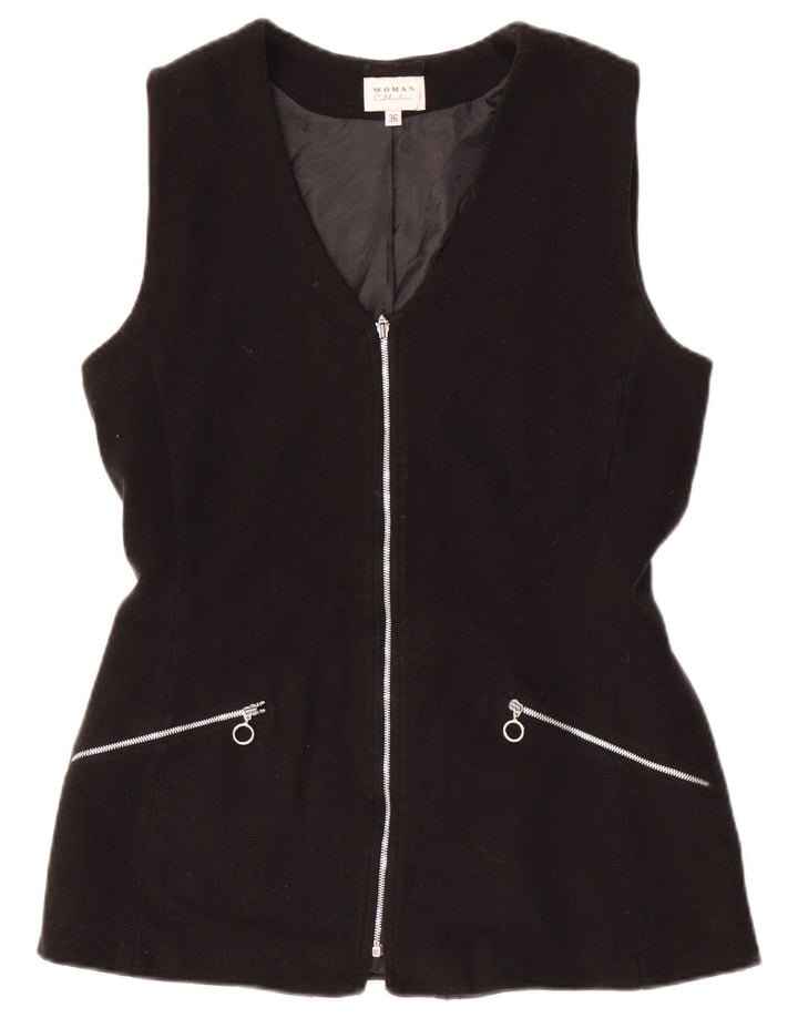 Vintage Dame Gilet EU 36 Lille sort akryl