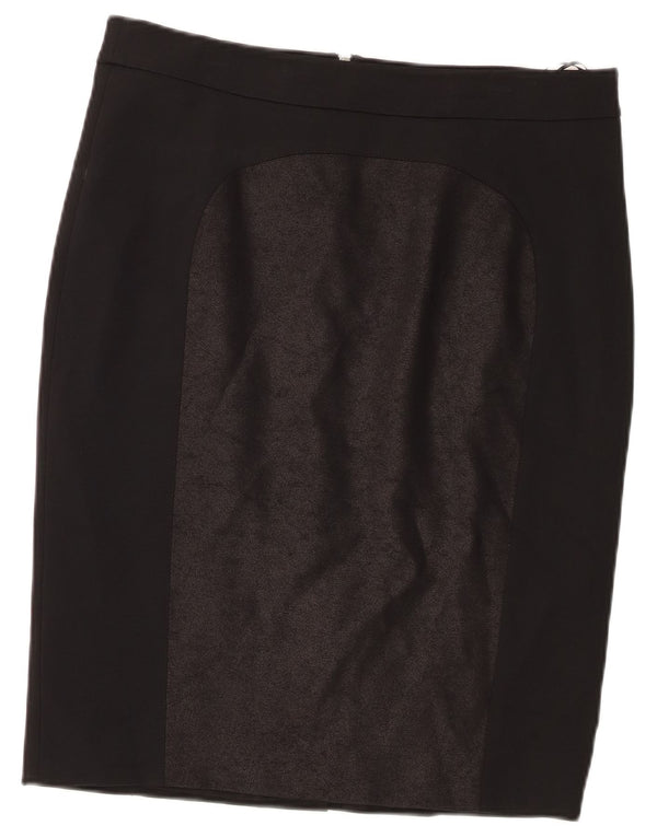 Karen Millen Womens Pencil Skirt UK 16 Lage W34 Black Viscose