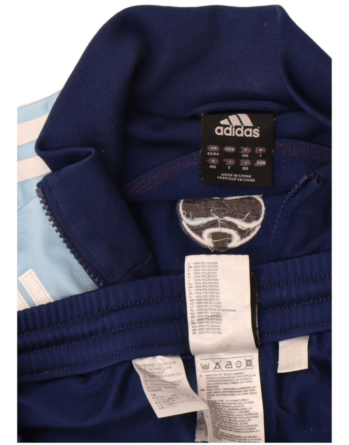 Adidas fuld træningsdragt til mænd UK 42/44 Large Navy Blue Colourblock Polyester