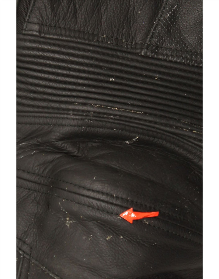 Probiker Herre Moto Racer Læderbukser IT 50 Large W30 L30 Sort Læder