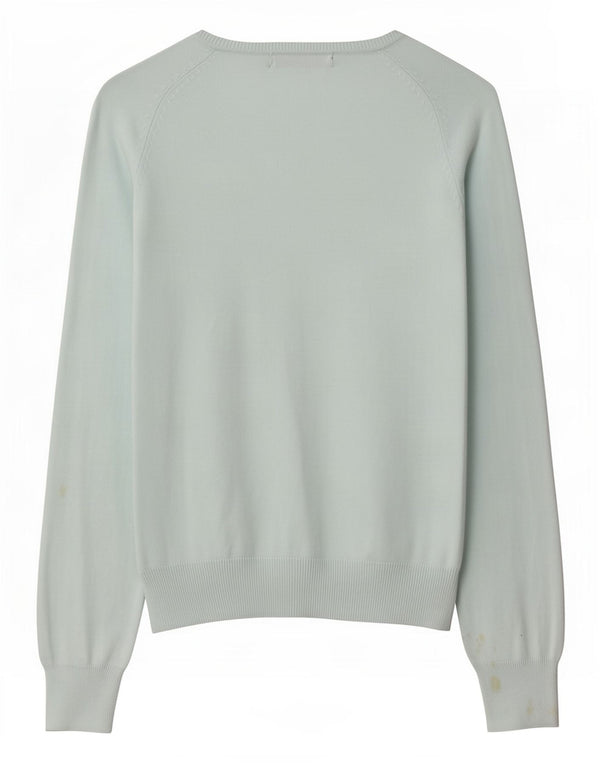Zara Dame Cardigan Sweater UK 14 Stor Blå Bomuld