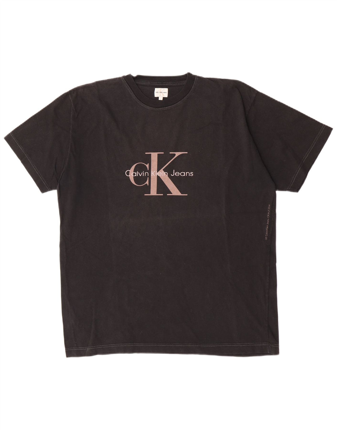 Calvin Klein Jeans Herre Grafisk T-Shirt Top Stor Sort