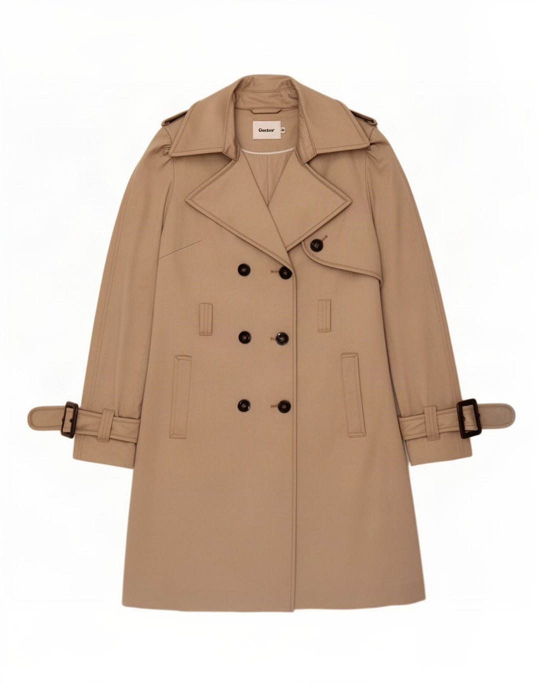Gestuz Trench Coat til kvinder EU 40 Medium Beige Bomuld