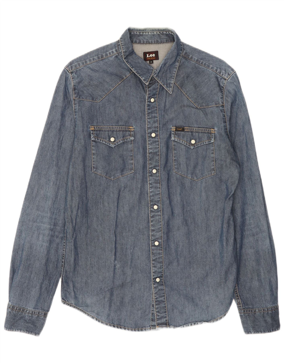 Lee Denimskjorte til mænd mellemblå bomuld