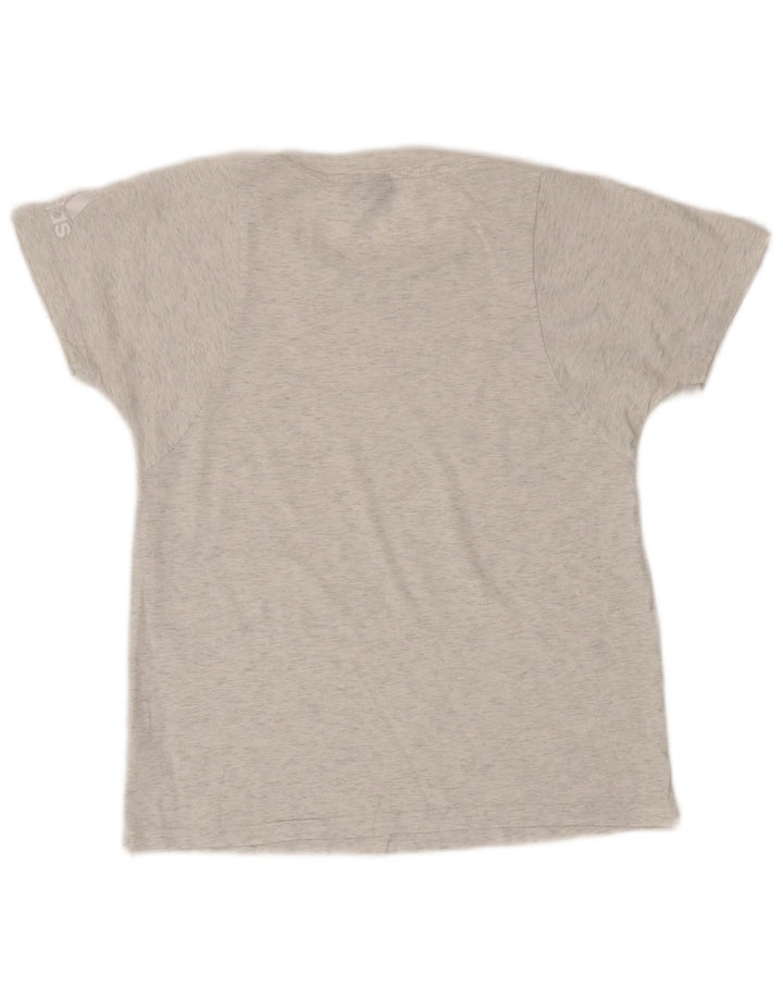 Adidas Dame T-Shirt Top UK 12 Medium Grå Bomuld