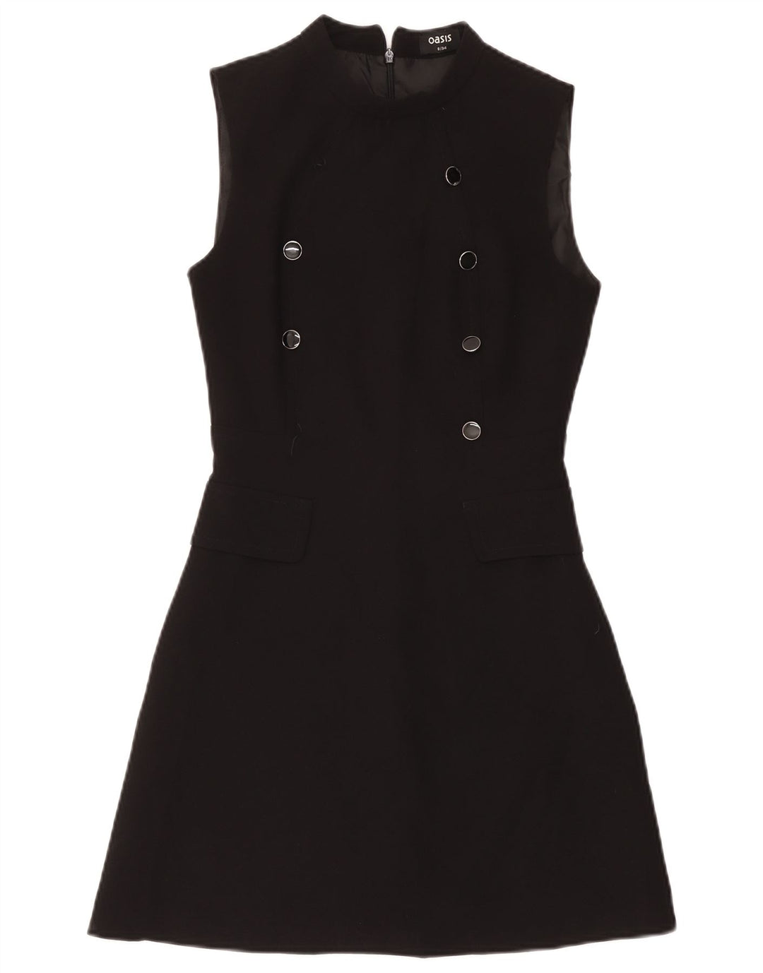 Oasis Womens Sleeveless Sheath Dress UK 8 Small Black Polyester