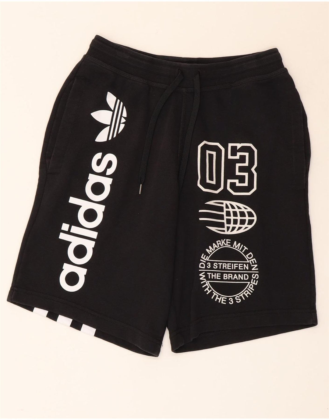 ADIDAS grafiske sportsshorts til mænd, små sorte bomuld