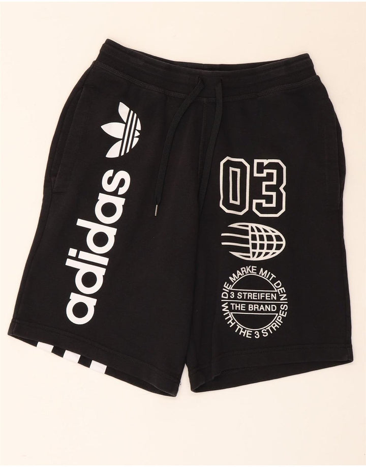 ADIDAS grafiske sportsshorts til mænd, små sorte bomuld