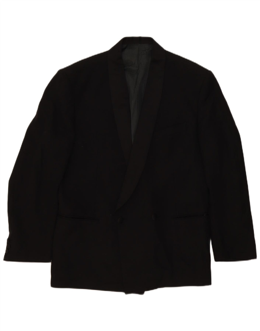 Lebole Herre Dobbeltradet Blazerjakke IT 52 XL Sort Virgin Wool