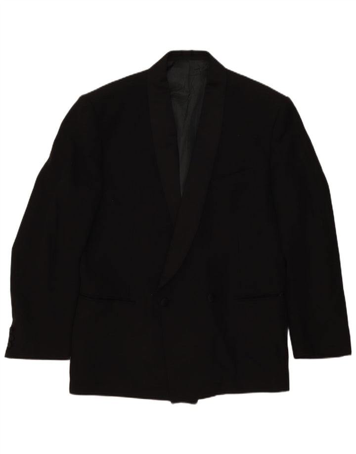 Lebole Herre Dobbeltradet Blazerjakke IT 52 XL Sort Virgin Wool