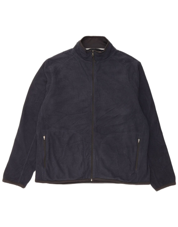 Marks & Spencer Herre Fleecejakke UK 42 XL Navy Blue Polyester