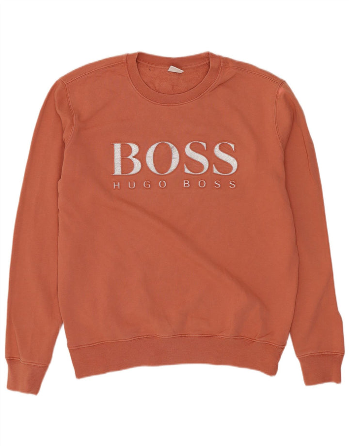 Hugo Boss Graphic Sweatshirt Jumper UK 12 Medium Orange