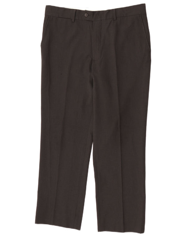 Zara Straight Suit Bukser til mænd EU 44 Large W34 L27 Sort Polyester