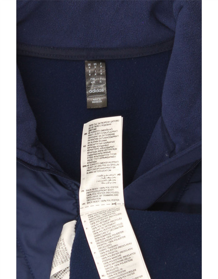 ADIDAS Mens Aeroready Zip Neck Pullover Tracksuit Top Medium Navy Blue Vintage Adidas and Second-Hand Adidas from Messina Hembry 