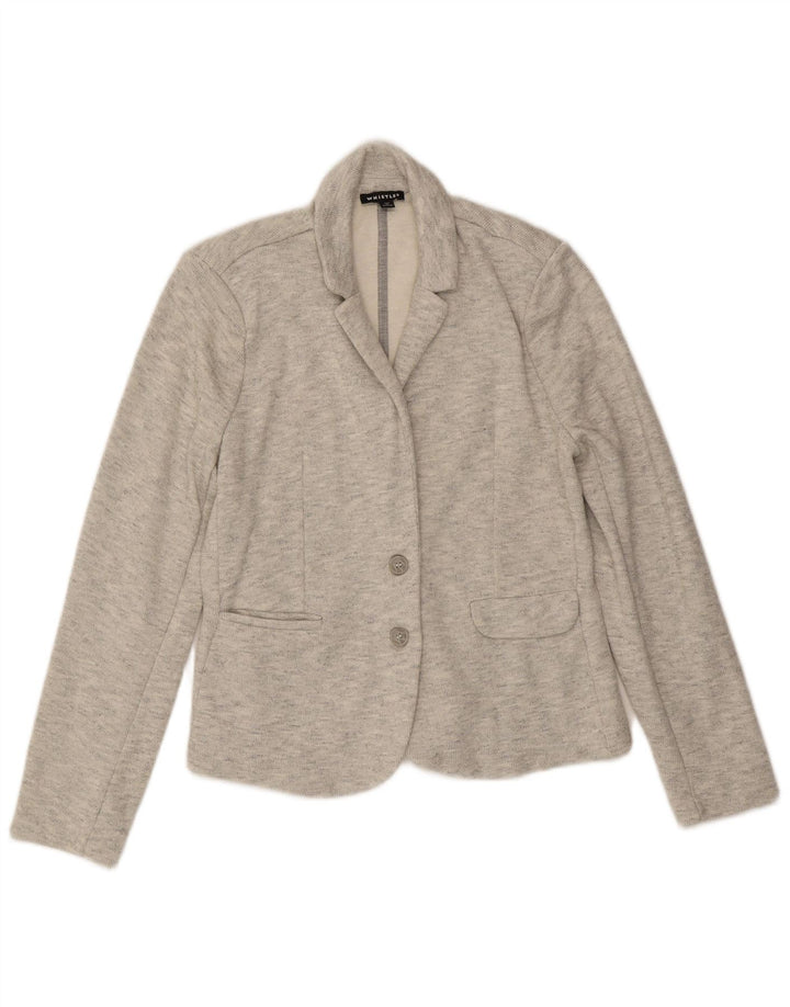 Whistles Dame 2 Button Blazer Jacket UK 12 Medium Grey Flecked Bomuld