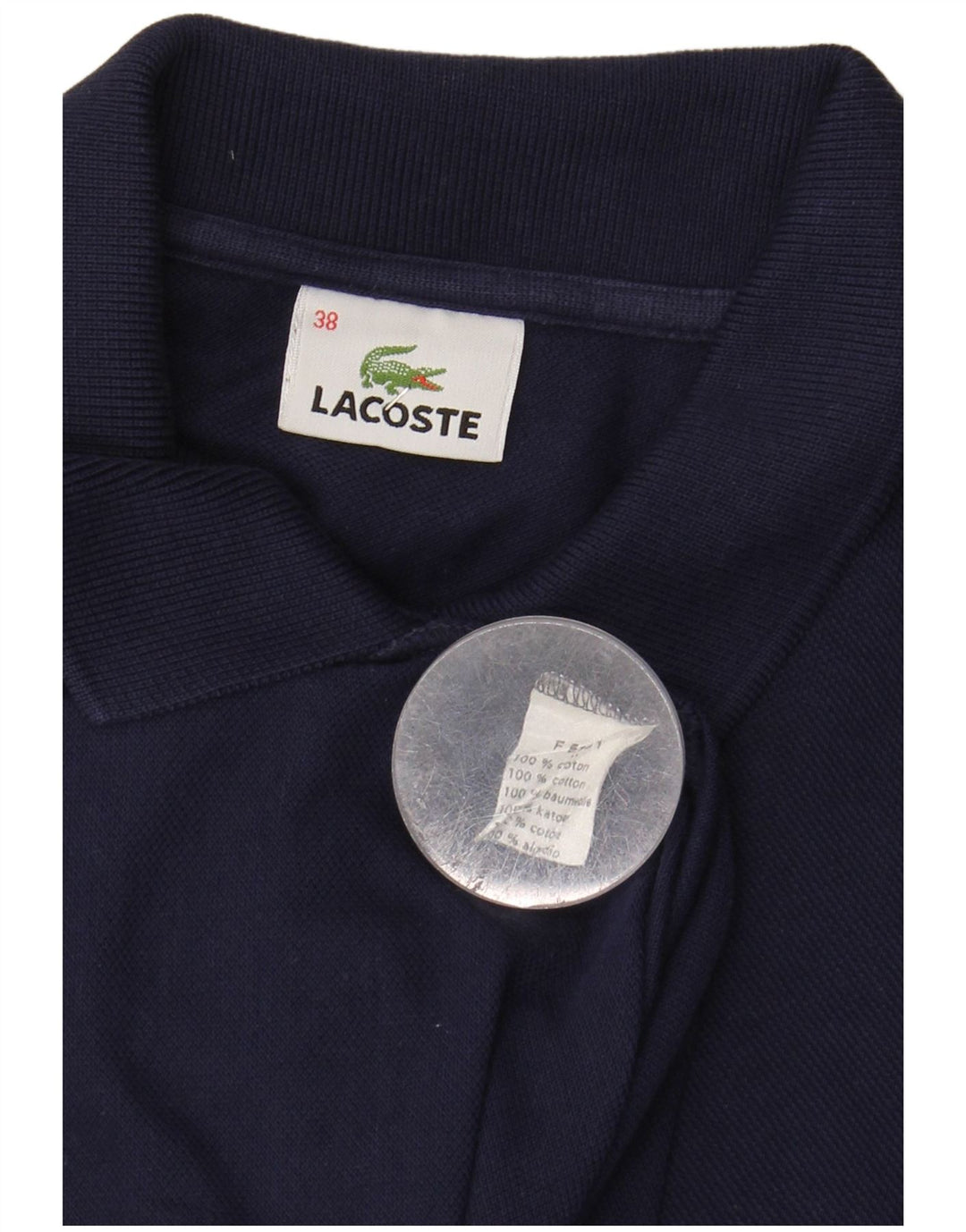 LACOSTE Dame Polo Shirt Størrelse 38 Medium Navy Blue Bomuld
