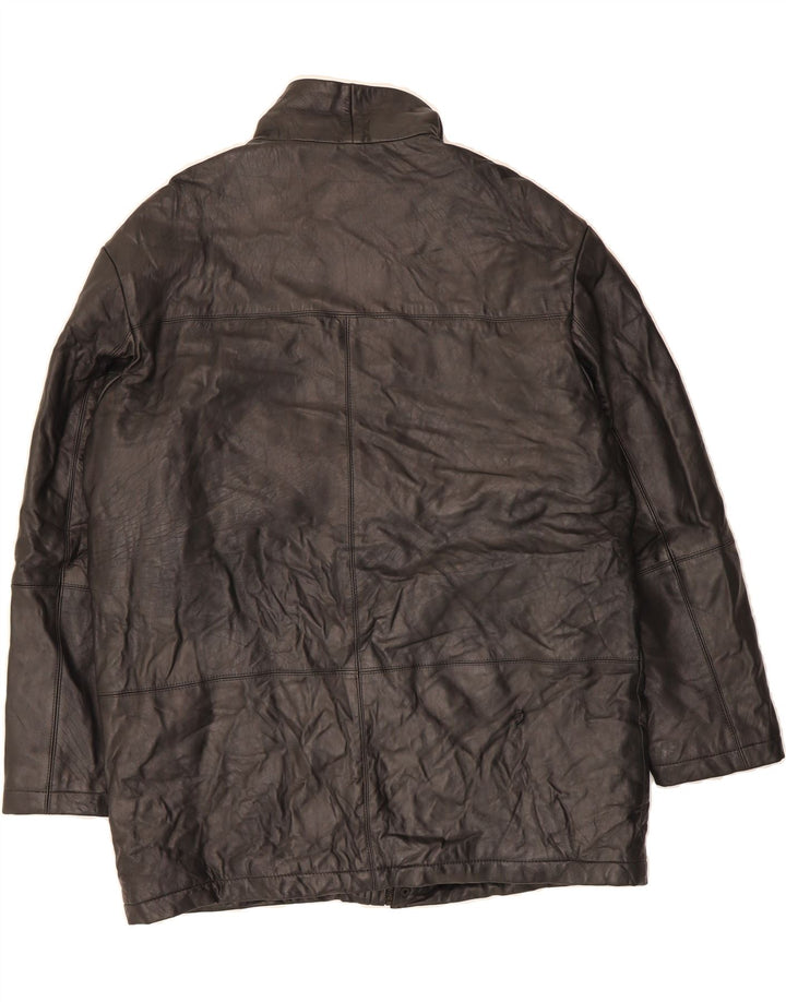 VINTAGE Mens Leather Coat UK 42 XL Black Vintage Vintage and Second-Hand Vintage from Messina Hembry 