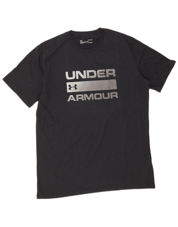 Under Armour Herre Heat Gear Grafisk T-Shirt Top Stor Sort