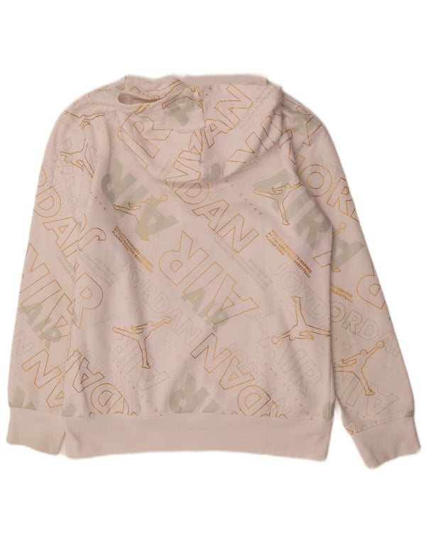 JORDAN Grafisk hættetrøje til drenge 13-14 år XL Hvid bomuld