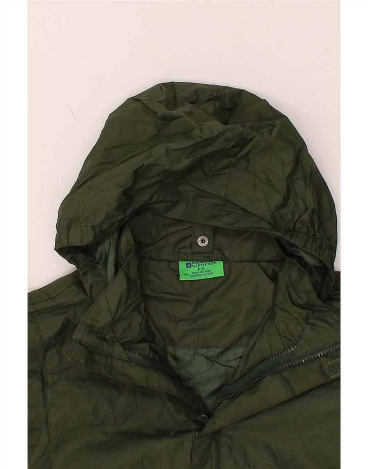 MOUNTAIN WAREHOUSE Boys Hooded Rain Jacket 11-12 Years Green Nylon Vintage Mountain Warehouse and Second-Hand Mountain Warehouse from Messina Hembry 