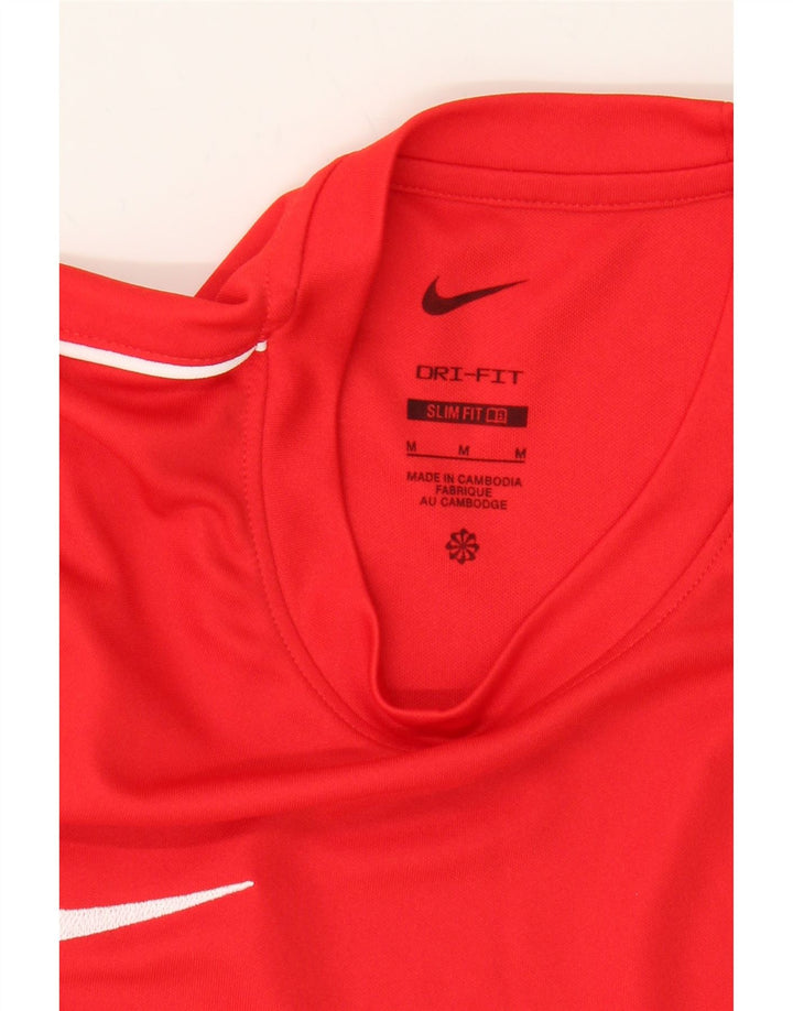 NIKE Mens Dri Fit Slim Fit T-Shirt Top Medium Red Vintage Nike and Second-Hand Nike from Messina Hembry 