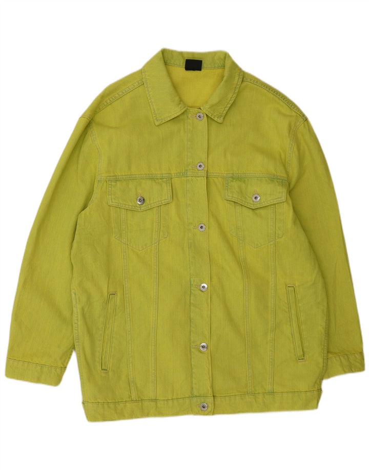 TWINSET Dame Oversized denimjakke UK 10 Lille Grøn Bomuld Moderne