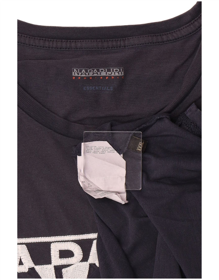NAPAPIJRI Herre geografisk grafisk T-shirt top 3XL marineblå bomuld