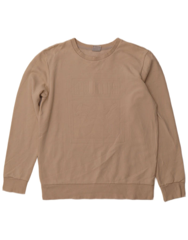 PUMA Grafisk sweatshirt til mænd Medium Beige Bomuld