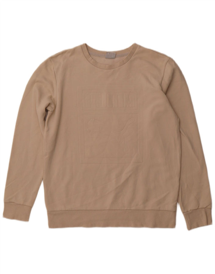 PUMA Grafisk sweatshirt til mænd Medium Beige Bomuld