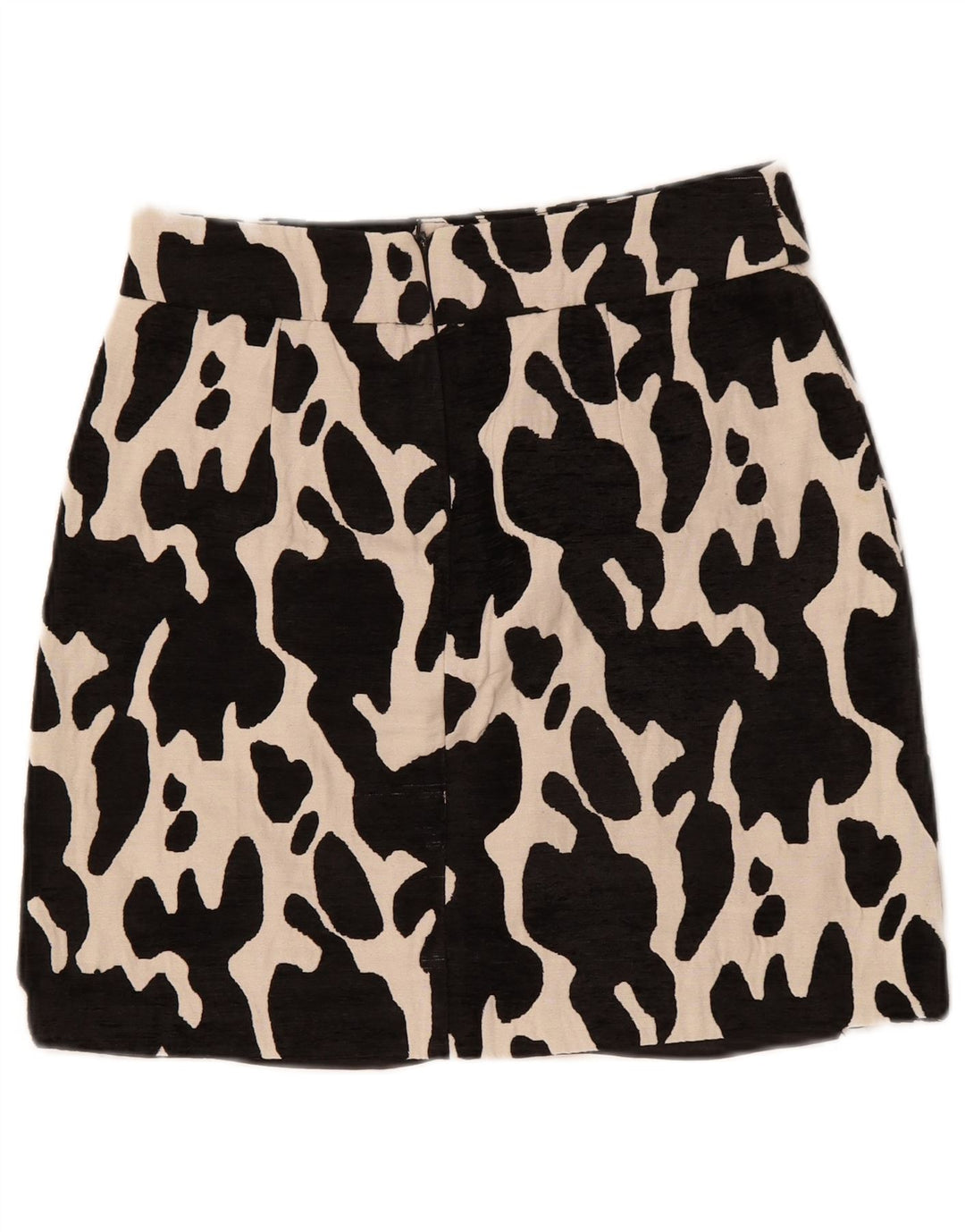 ZARA Womens Mini Skirt Small W26  Black Animal Print Polyester