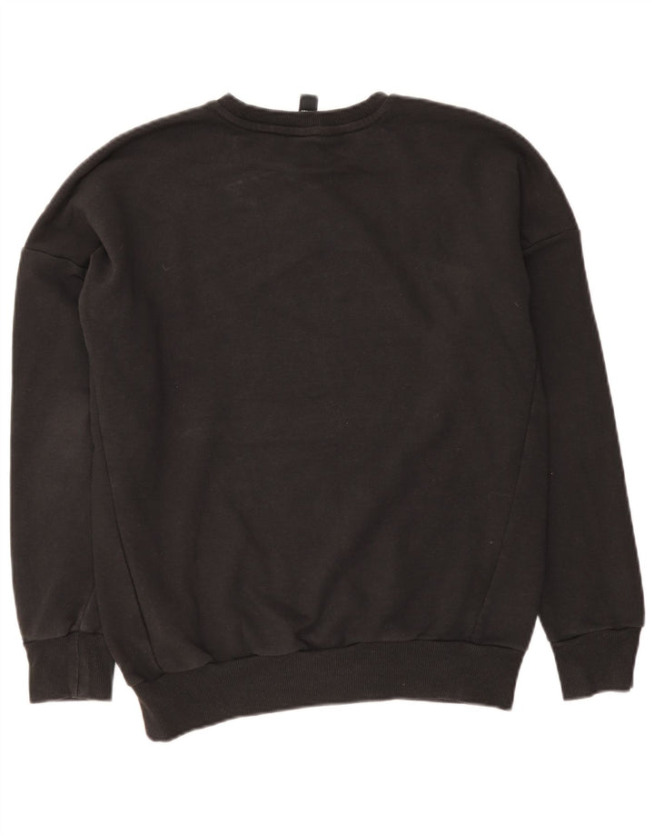 Adidas Dame Grafisk Sweatshirt Jumper UK 14 Medium Sort Bomuld