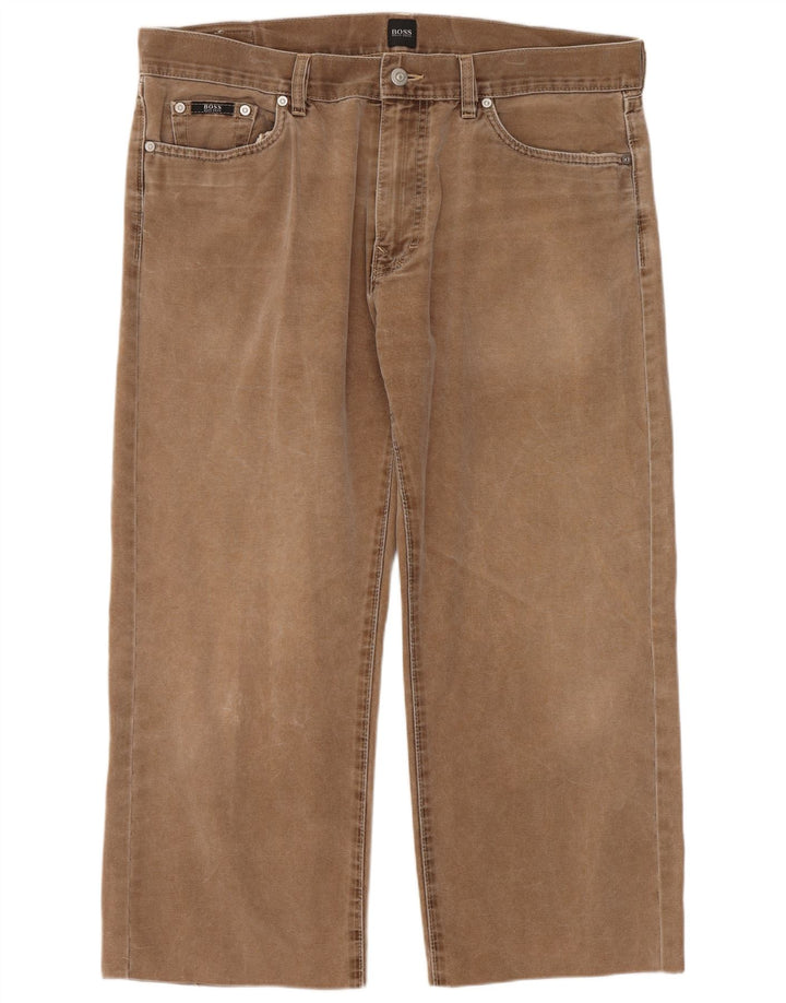HUGO BOSS Herre Cropped Jeans W38 L25 Brun Bomuld