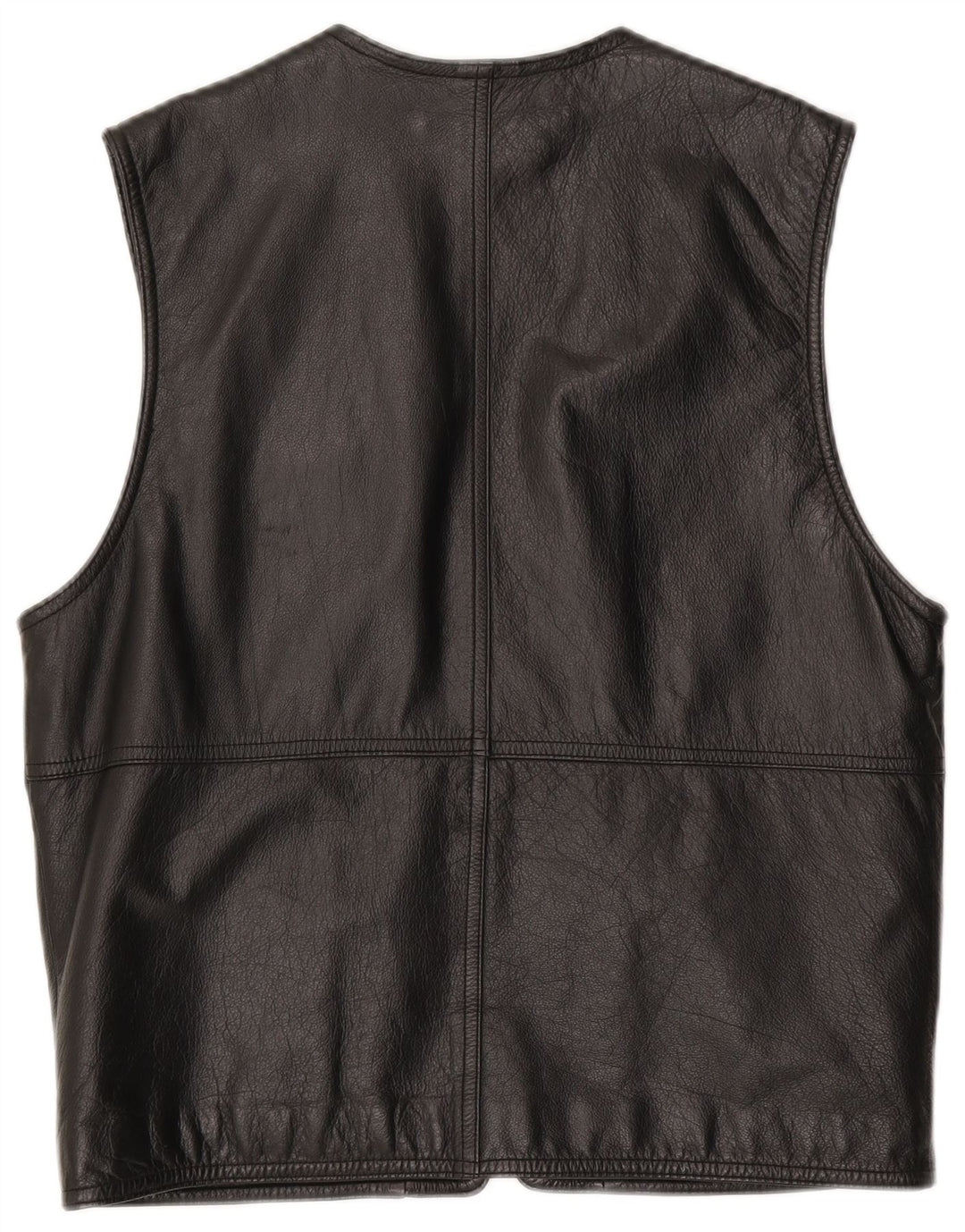 Via Cortesa Herre Læder Gilet IT 48 Medium Sort Læder