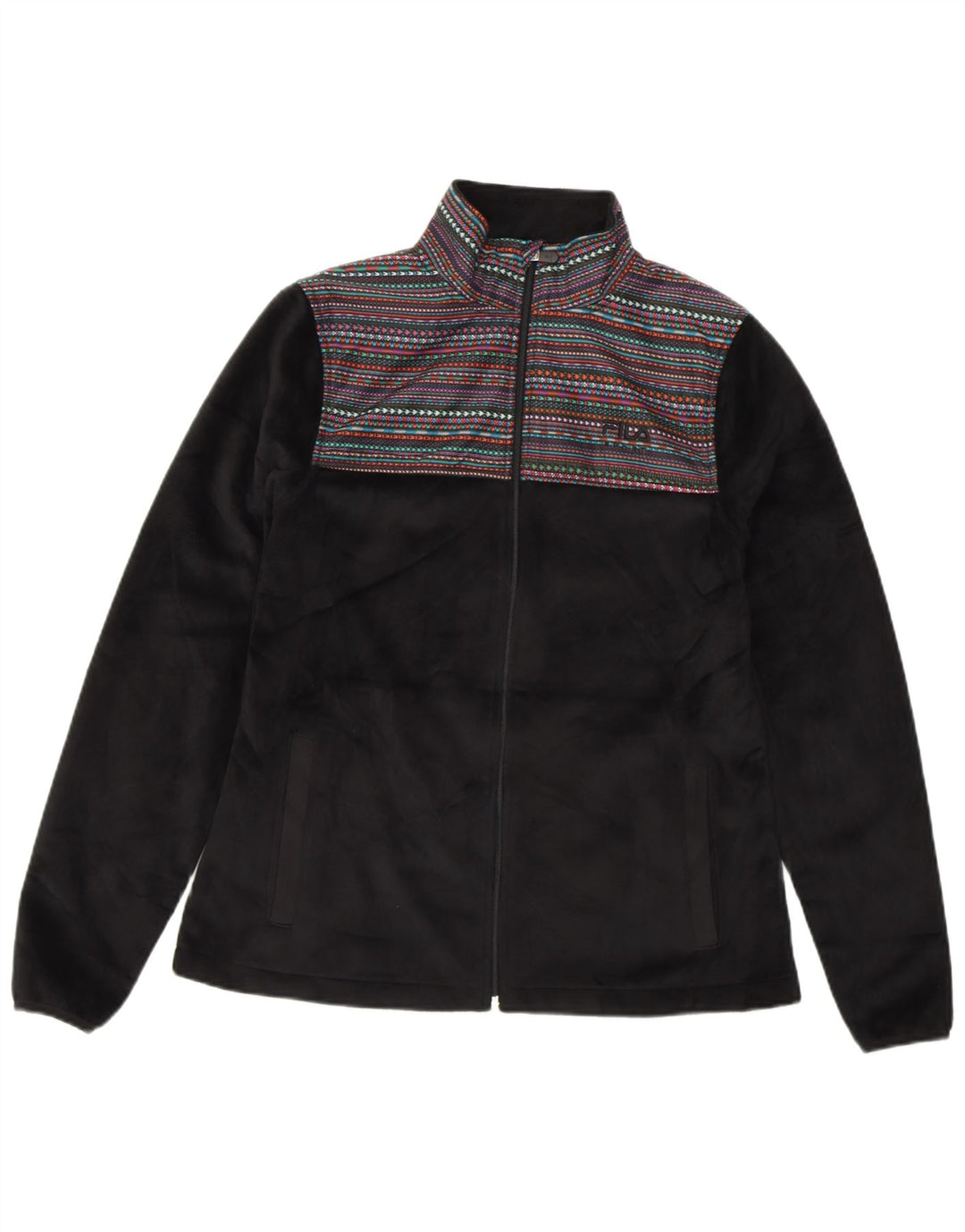 FILA Fleecejakke til kvinder UK 10 Lille sortstribet polyester