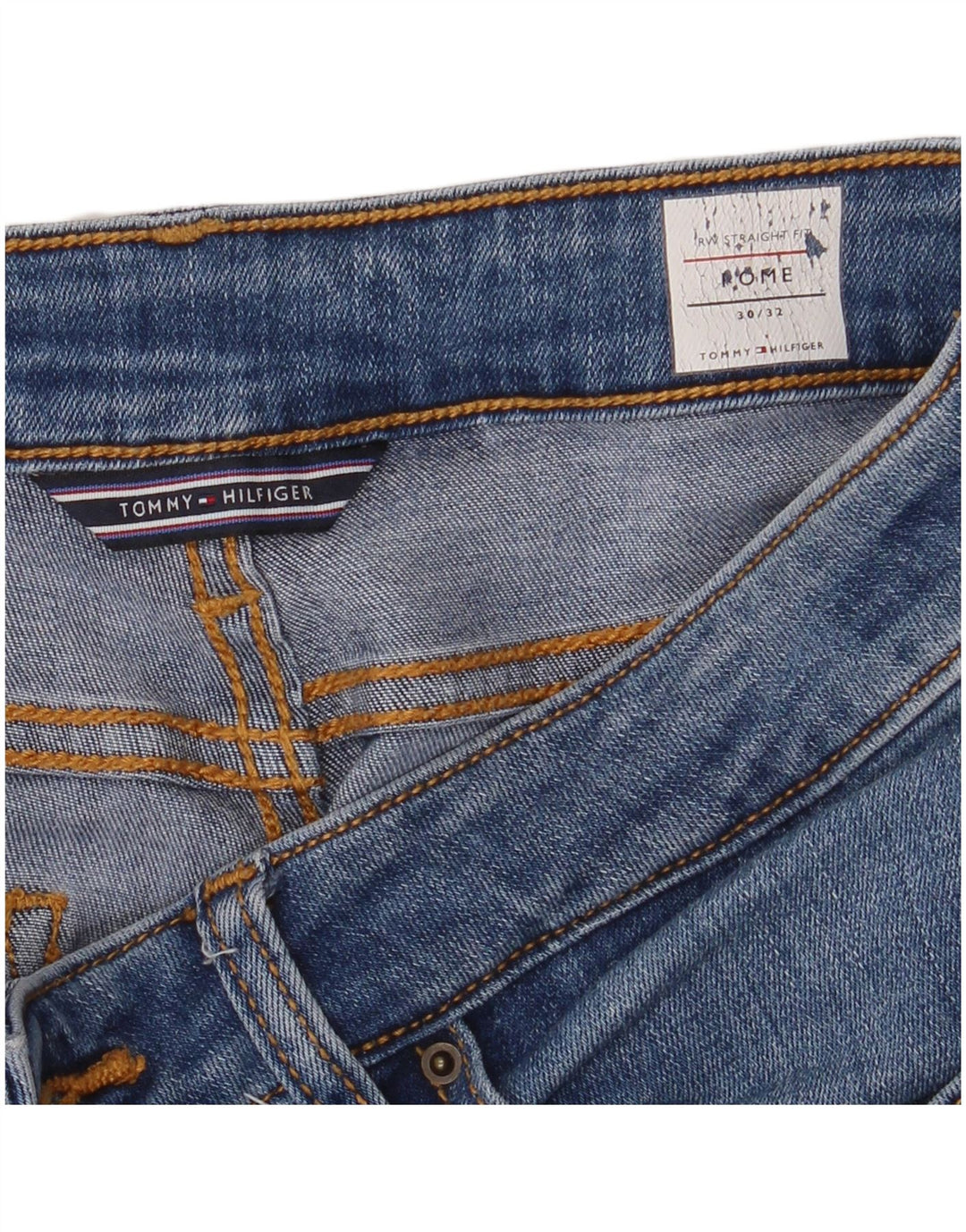 Tommy Hilfiger Dame Rom Straight Jeans W30 L32 Blå