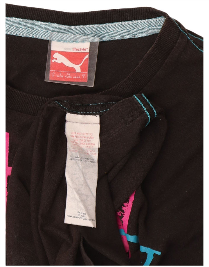 Puma Herre grafisk T-shirt top lille sort bomuld