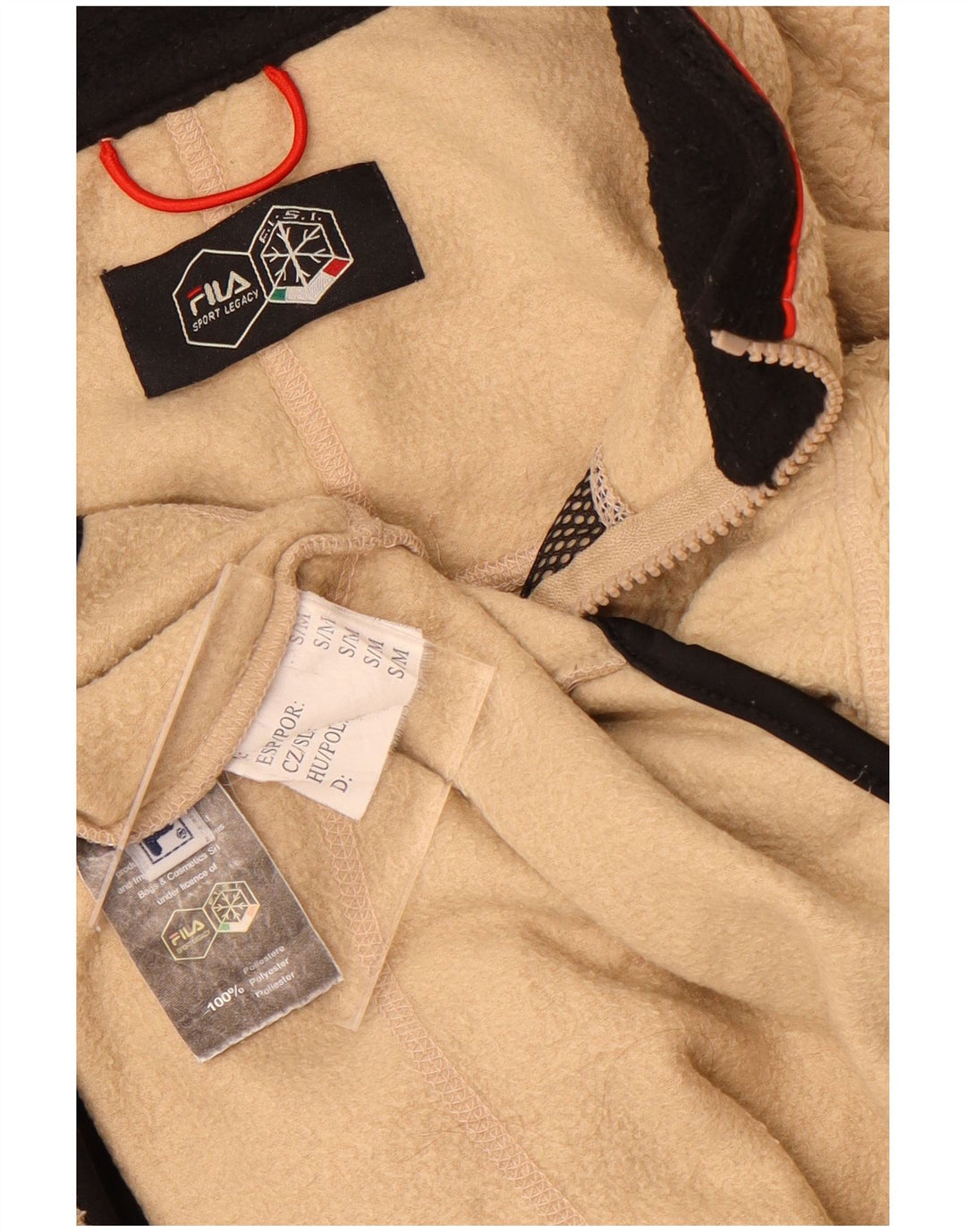 Fila Fleecejakke til mænd UK 36 Small Beige Colourblock Polyester