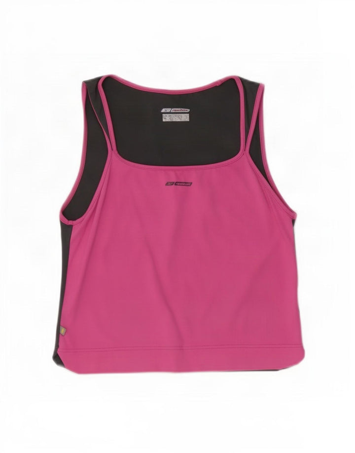 Reebok Dame Cami Top UK 14 Medium Pink Colourblock