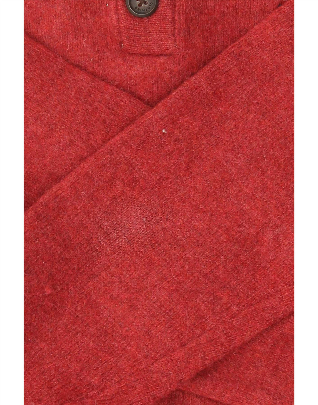 Besætningstøj Herre Button Neck Jumper Sweater Stor rød lammeuld