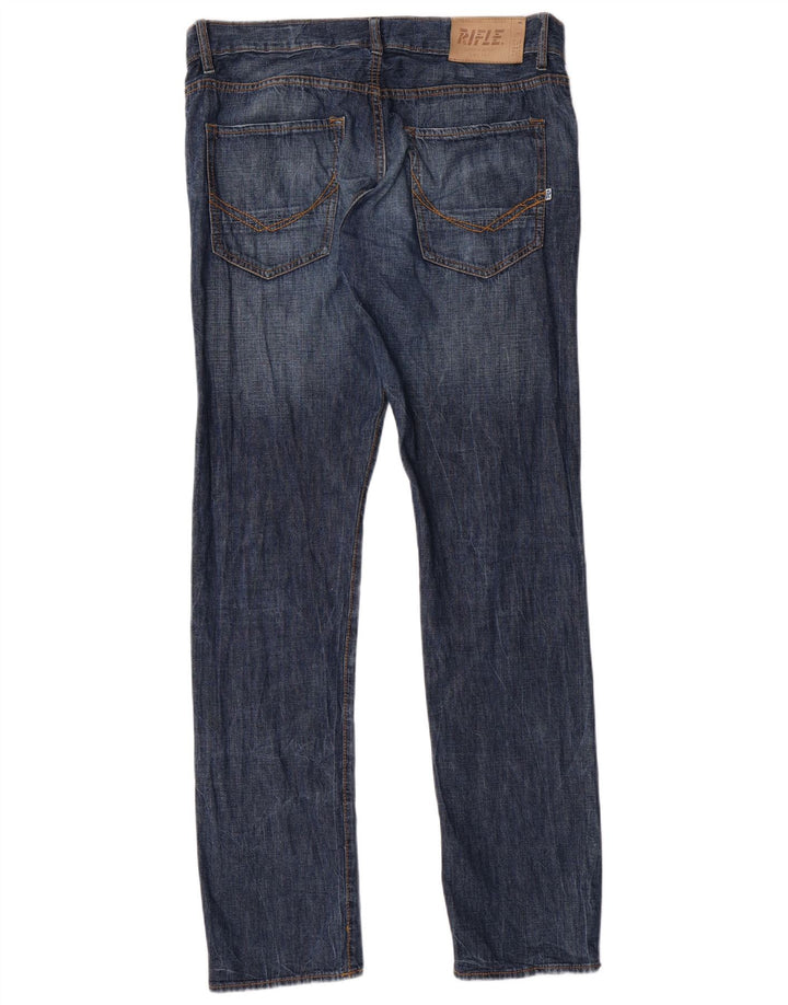 RIFLE Straight jeans til mænd W32 L33 blå bomuld
