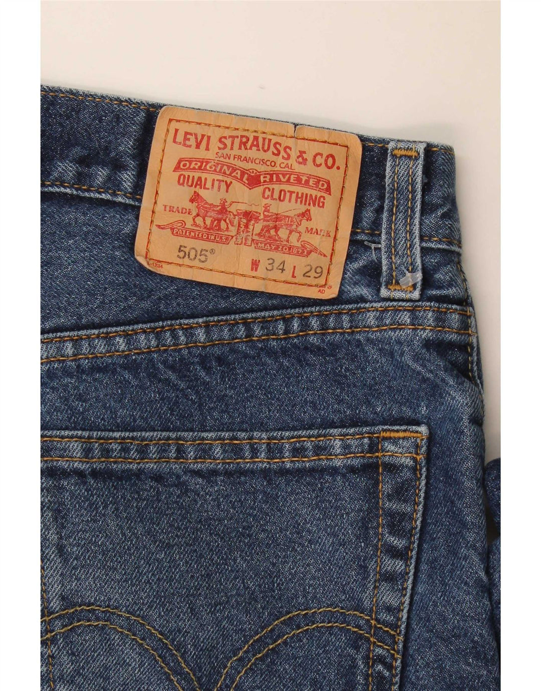 Levi's Herre 505 Regular Fit Straight Jeans W34 L29 Blå Bomuld