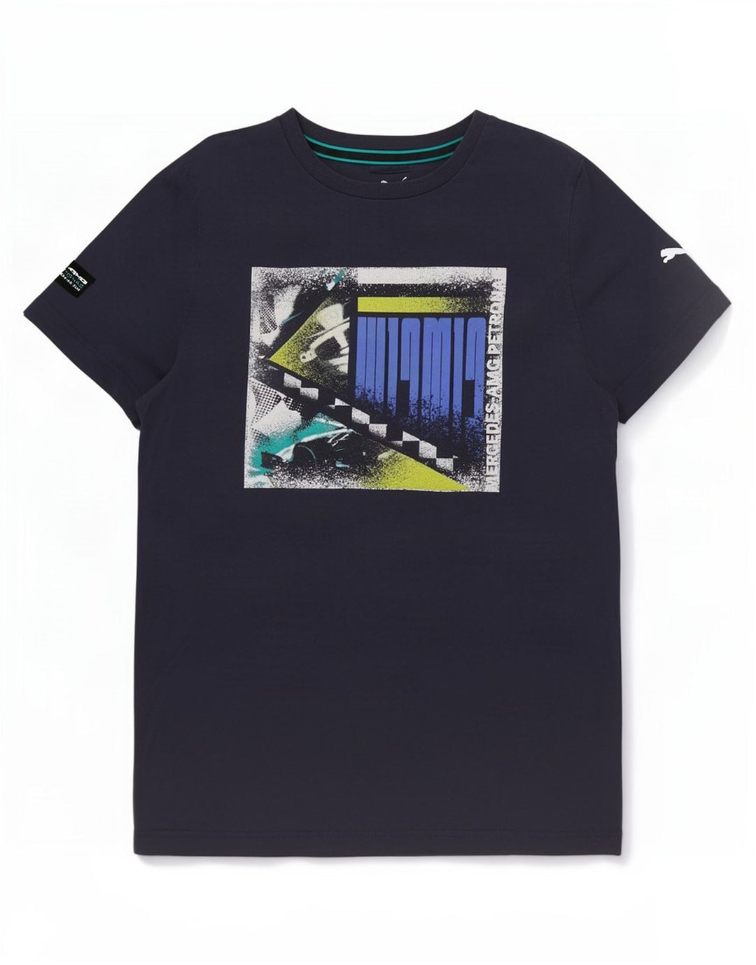 Puma Herre grafisk T-shirt top lille marineblå bomuld