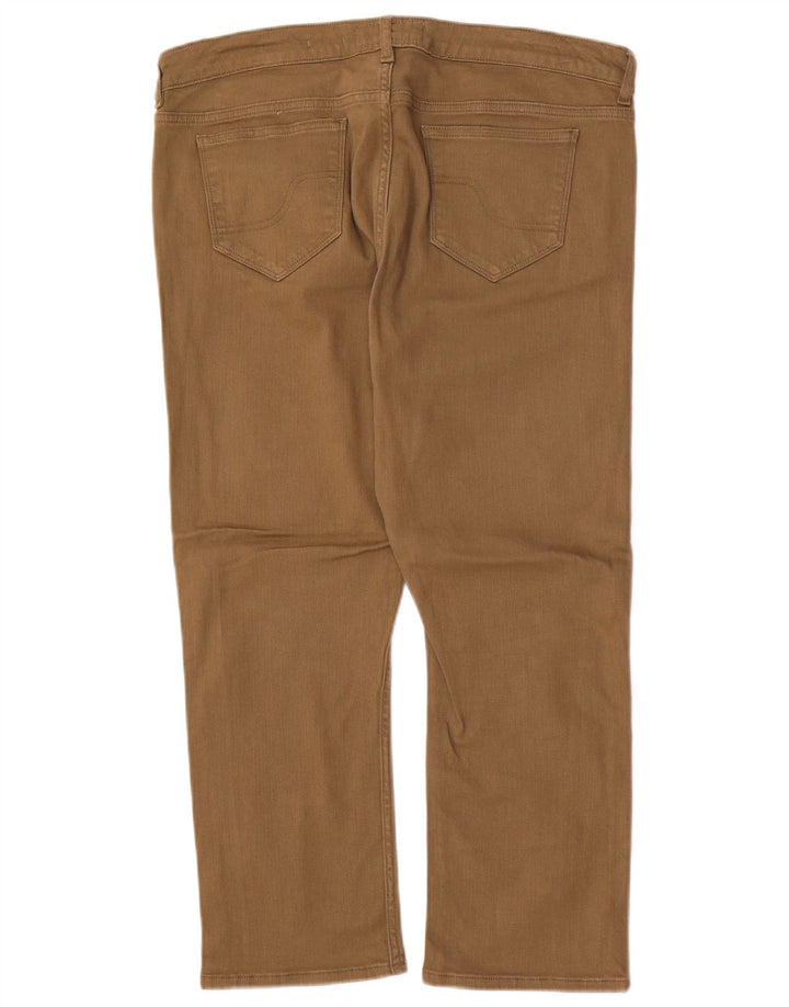 FAT FACE Womens Straight Capri Trousers W34 L23 Brown Cotton