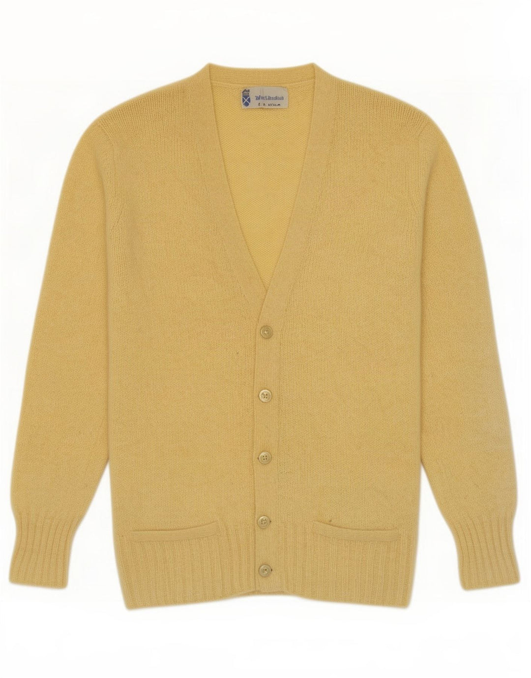 Vintage herre cardigan sweater lille gul jomfruuld